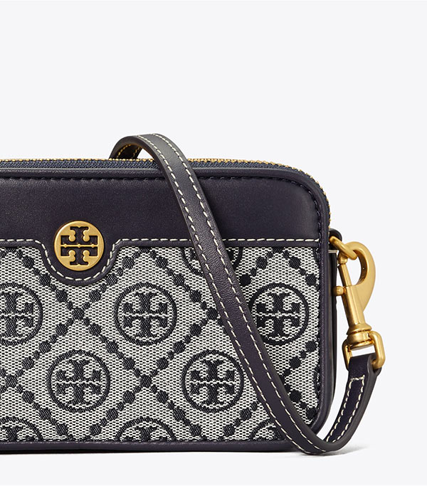 Tory Burch Leather 緹花雙拉鏈迷你單肩包