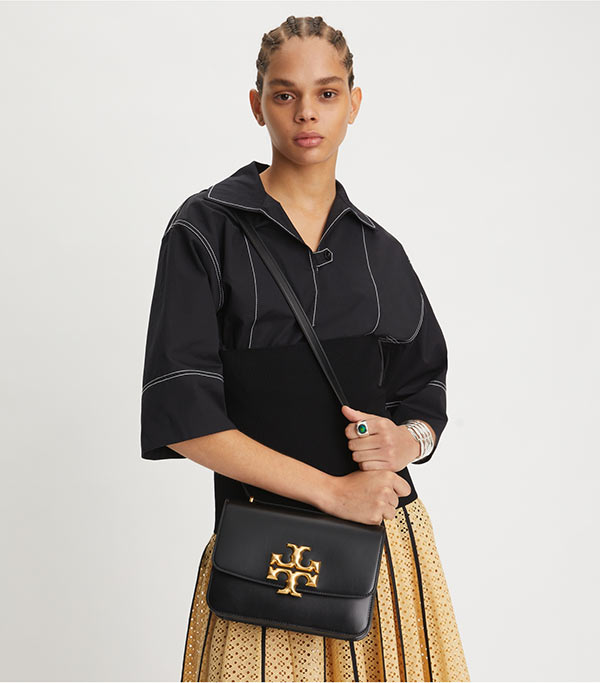 Tory Burch TB Eleanor 牛皮翻蓋單肩斜挎包