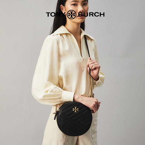 Tory Burch Kira Chevron 羊皮 圓餅包