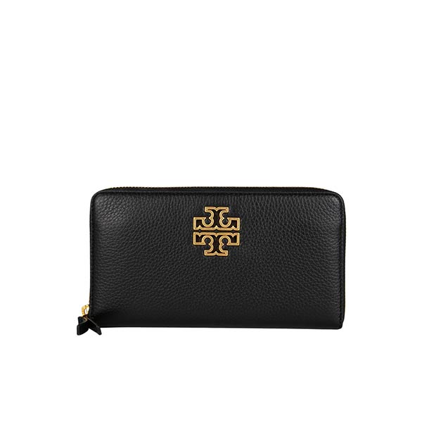 Tory Burch 經典大 LOGO 荔枝紋皮革拉鏈長夾